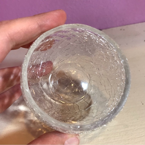 Antique Clear Crackle Glass Mini Bowl Small Vintage Kitchen Decor Dish Home EUC - Picture 7 of 8